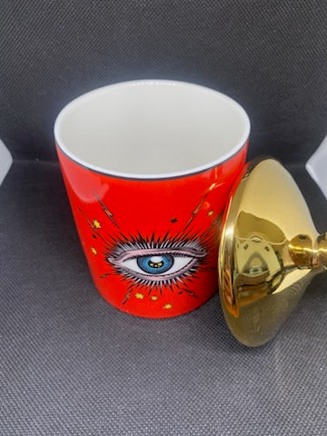 Hand-Painted Ceramic Tea Jar