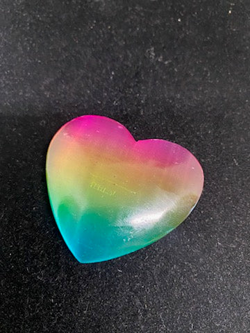 Rainbow Selenite Heart Crystal