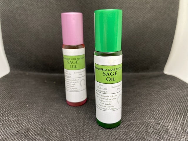 Sage Infused Sweet Almond Oil in Gemstone Roller